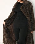 Flying Tomato | Cozy in the City Belted Faux-Fur Midi Coat