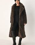 Flying Tomato | Cozy in the City Belted Faux-Fur Midi Coat