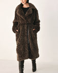 Flying Tomato | Cozy in the City Belted Faux-Fur Midi Coat