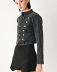 Flying Tomato | City Limits Black Denim Military Jacket