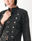 Flying Tomato | City Limits Black Denim Military Jacket