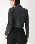 Flying Tomato | City Limits Black Denim Military Jacket
