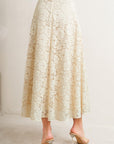 Purely Romantic Woven Lace Midi Skirt