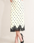 Paris Polka Woven Midi Pencil Skirt