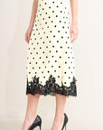 Paris Polka Woven Midi Pencil Skirt