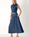 Sweet Talker Denim Circle Midi Skirt