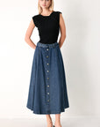 Sweet Talker Denim Circle Midi Skirt