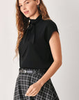 Flying Tomato | Black Plaid Full Midi Skirt