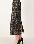 Flying Tomato | Lace Theory Black Lace Pencil Midi Skirt