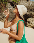 FLORETTE Crochet Bucket Hat In Nude White - My Pampered Life Seattle
