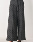 Flying Tomato Charcoal Dot High Waist Wide Leg Pants