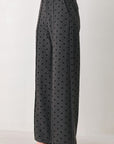 Flying Tomato Charcoal Dot High Waist Wide Leg Pants