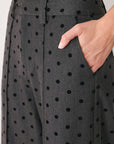 Flying Tomato Charcoal Dot High Waist Wide Leg Pants