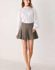 Flying Tomato | Brown Houndstooth Pleated Skort