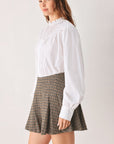 Flying Tomato | Brown Houndstooth Pleated Skort