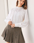 Flying Tomato | Brown Houndstooth Pleated Skort