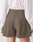Flying Tomato | Brown Houndstooth Pleated Skort