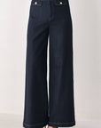 Flying Tomato Indigo Icon Button Detail Wide Leg Jeans