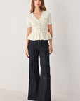 Flying Tomato | Camille Cream Peplum Cardigan