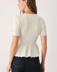 Flying Tomato | Camille Cream Peplum Cardigan
