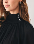 Flying Tomato Pearl-Button Draped Sweater