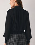 Flying Tomato Pearl-Button Draped Sweater