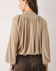 Flying Tomato Pearl-Button Draped Sweater