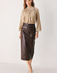 Flying Tomato Pearl-Button Draped Sweater
