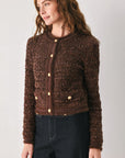 Flying Tomato Gemstone Glow Jewel Button Cropped Cardigan