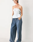 Beach Club Woven Strapless Top