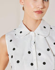 CAFÉ Noir Polka Woven Top
