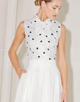 CAFÉ Noir Polka Woven Top