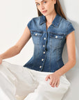 Lovely Collar Denim Top