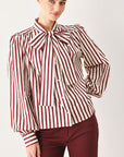 Flying Tomato Candyline Poet Striped Bow Blouse