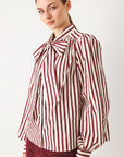 Flying Tomato Candyline Poet Striped Bow Blouse