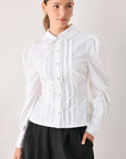 Flying Tomato | Romantic Pintuck Ruffle Blouse