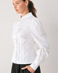 Flying Tomato | Romantic Pintuck Ruffle Blouse