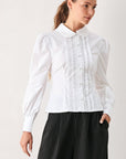 Flying Tomato | Romantic Pintuck Ruffle Blouse