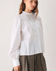 Flying Tomato Porcelain Lace Pintuck Blouse