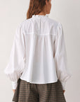 Flying Tomato Porcelain Lace Pintuck Blouse