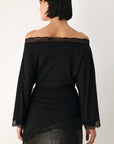 Flying Tomato | After Hours Lace-Trim Asymmetrical Top