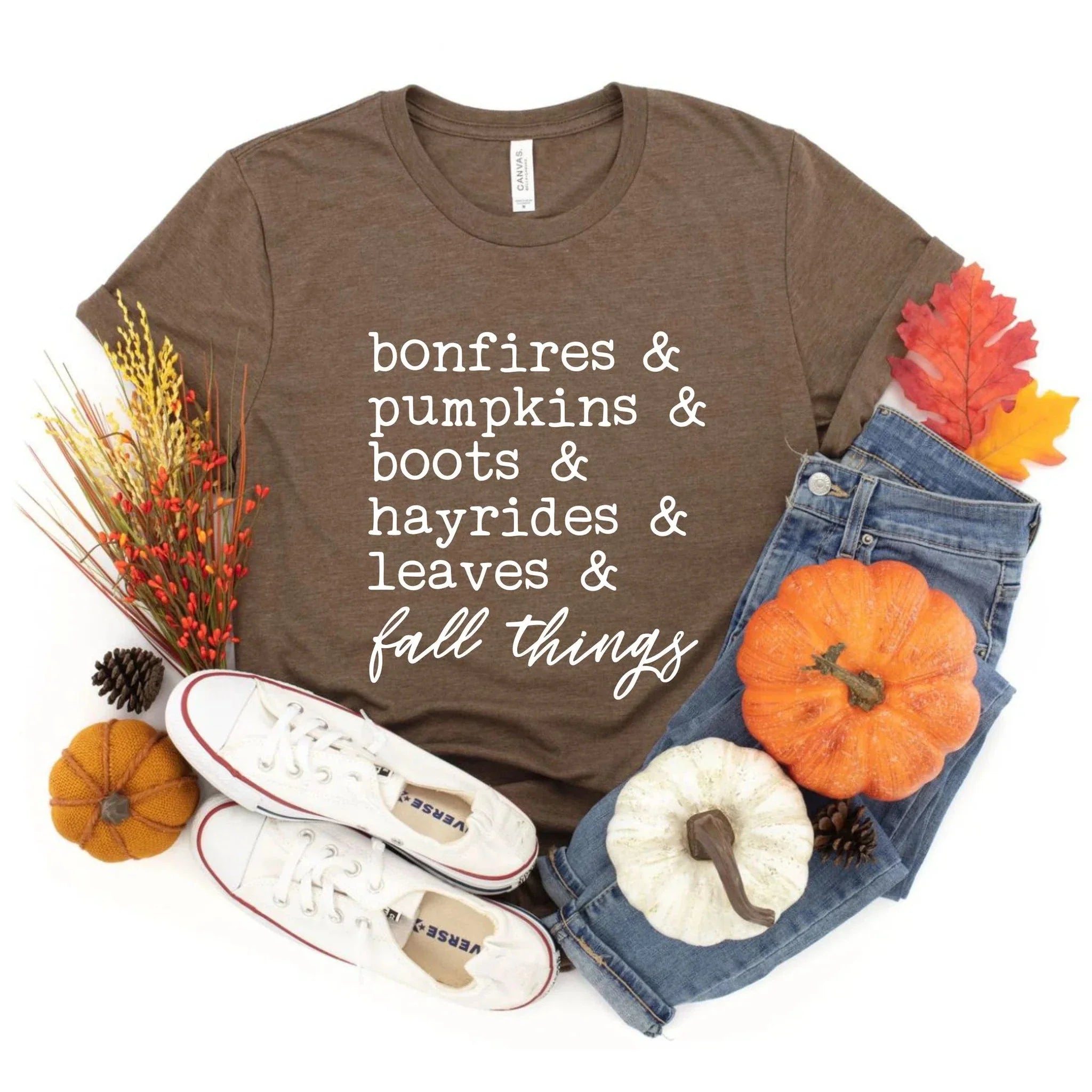 Leaves &amp; Fall Things Graphic Tees- 3 colors options