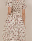 Maylee Dress in Cream Purple Floral