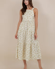 Shay Overall Dress in Cream Floral
