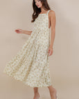 Shay Overall Dress in Cream Floral