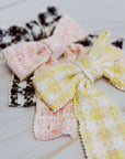 Soft Tweed Bow Hair Clip