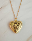 Nostalgic Heart Initial Open Locket Necklace