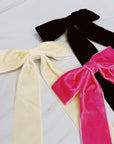 Simply Velvet Bow Hair Clip Set Of 3