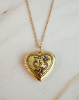 Nostalgic Heart Initial Open Locket Necklace