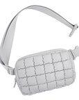 Evyn Quilted Puffer Sling Crossbody Belt Bum Fanny Waist Bag